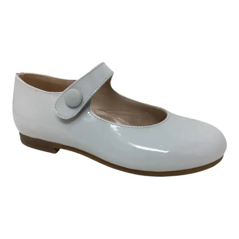 1314 - White Patent Leather Strap for Girl by London Kids