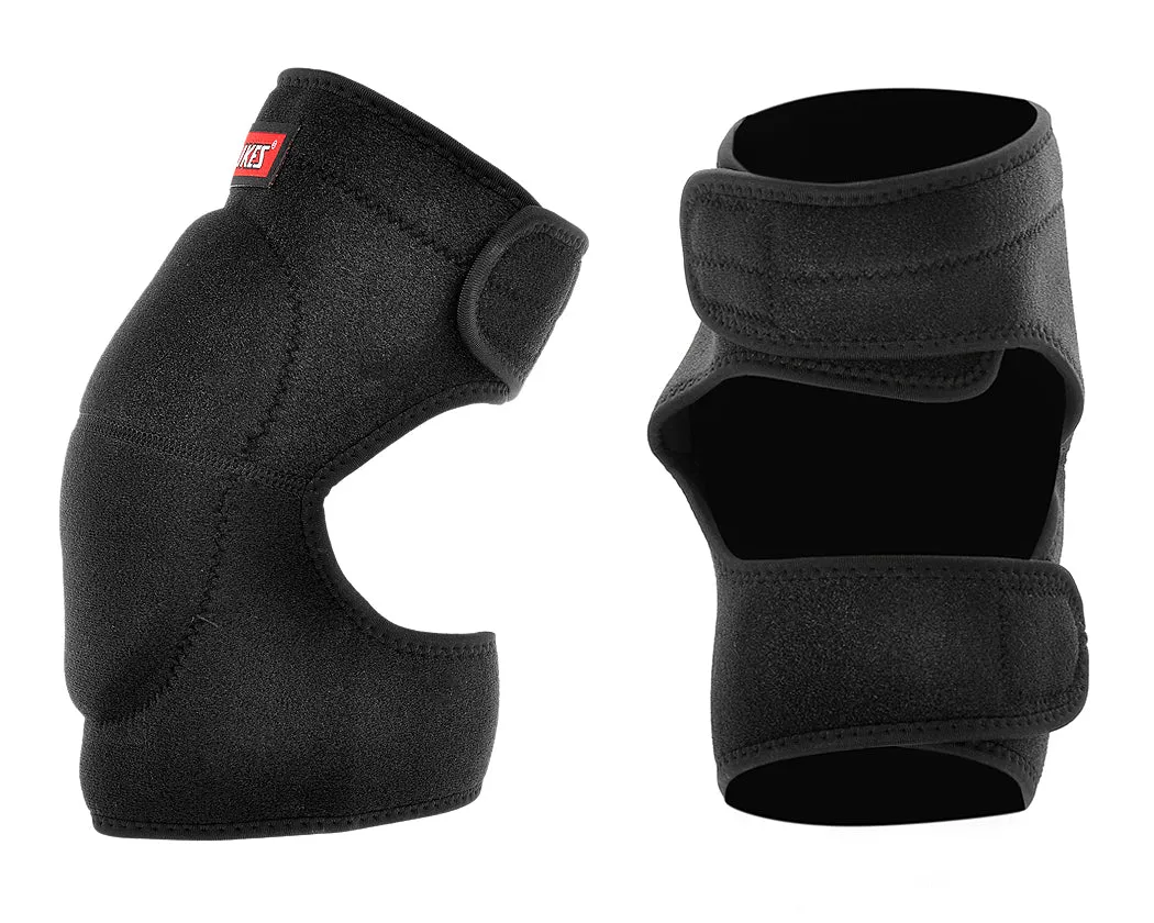 Adjustable Sports Thick Sponge Leg Knee Pads Braces Protector-L Black