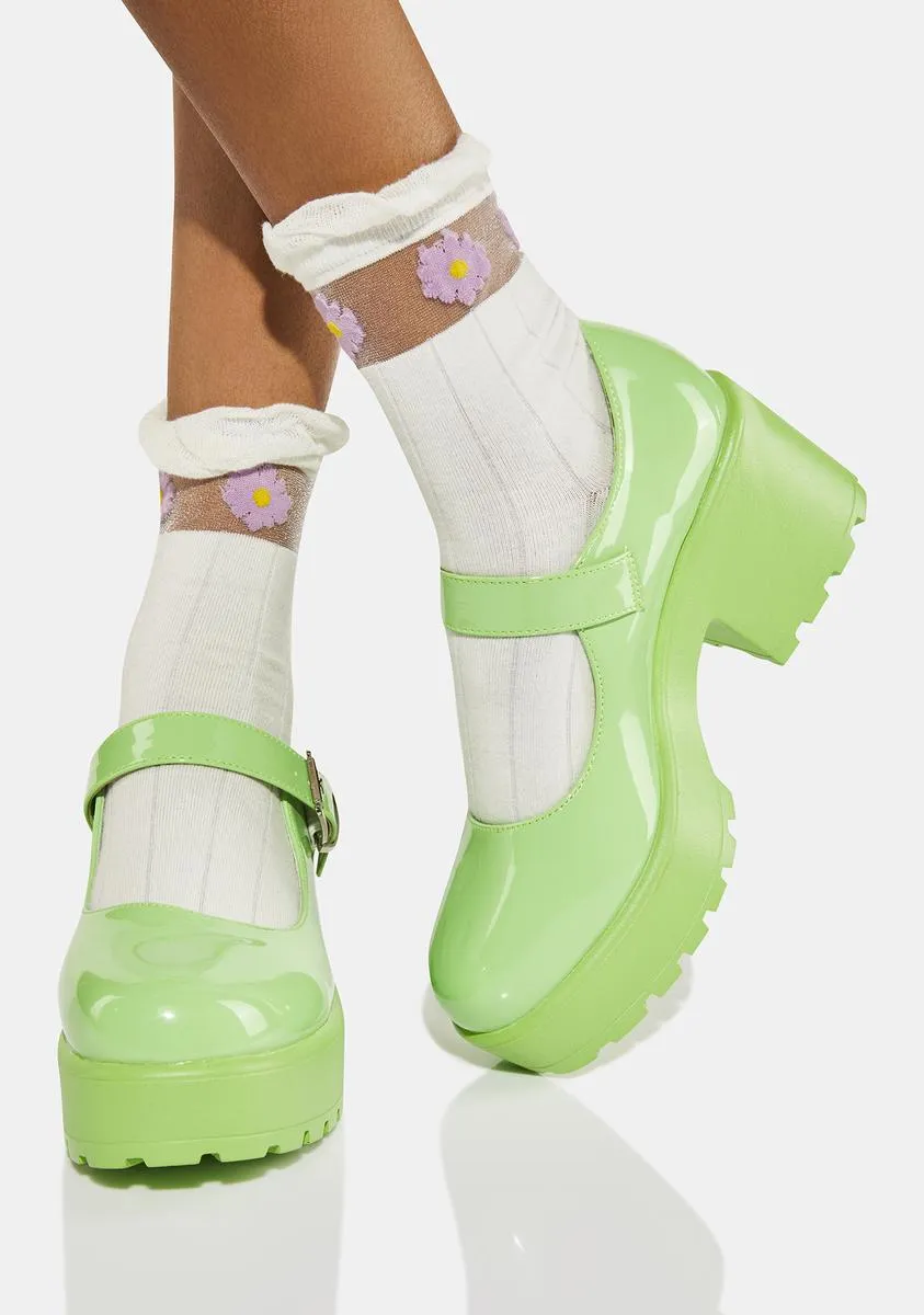 Alien Green Tira Mary Janes