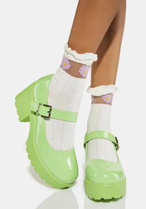 Alien Green Tira Mary Janes