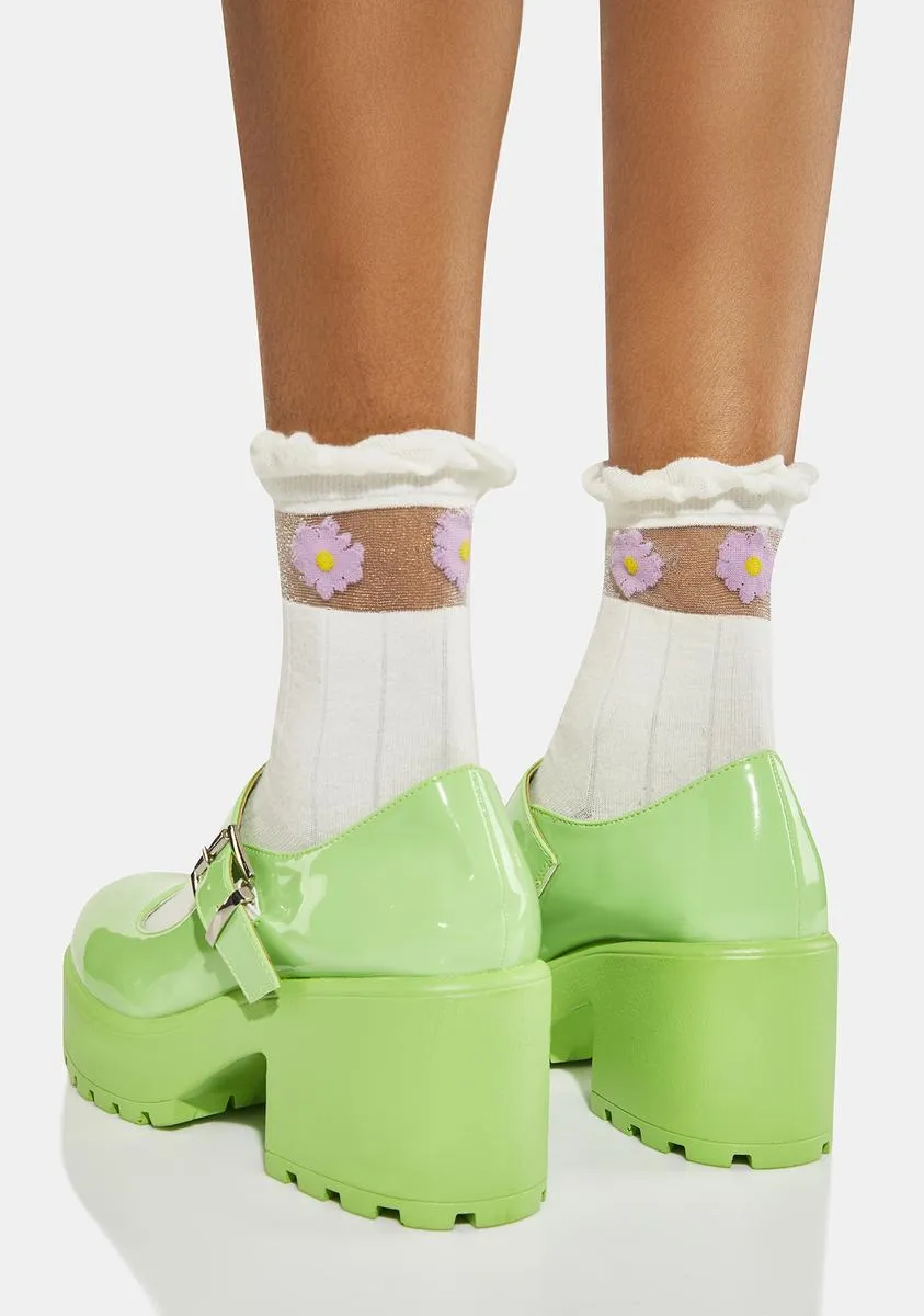 Alien Green Tira Mary Janes