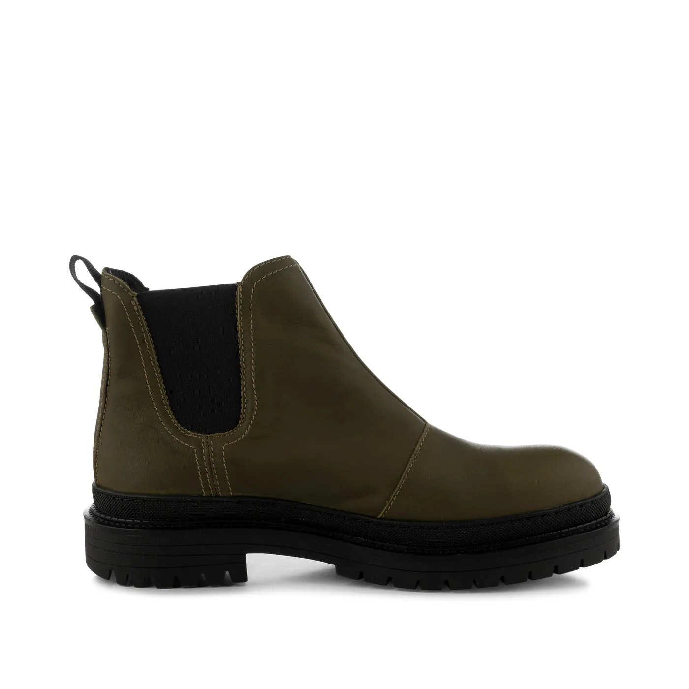 Arvid chelsea støvle læder  - MOSS GREEN