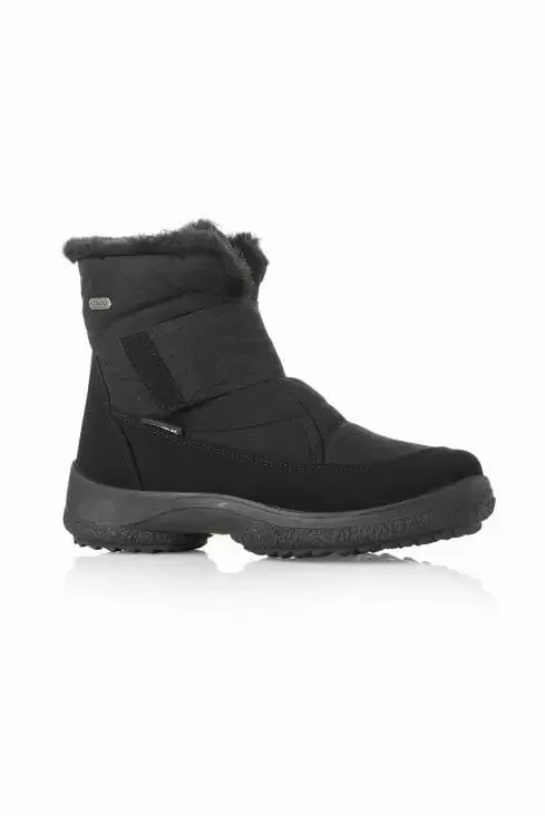 Attiba Women's Velcro Ice Grip Boots- Black