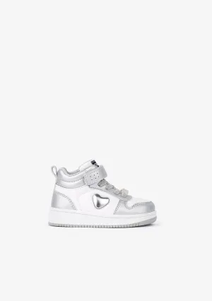 Baby's Silver / White With Lights Hi-Top Sneakers