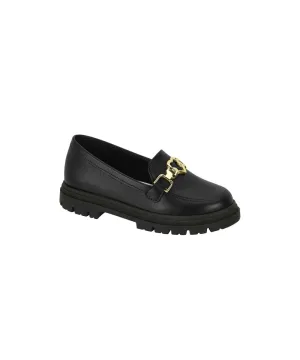 BEIRA RIO PATENT LEATHER LOAFERS WITH GOLD DETAILS