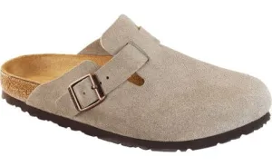 Birkenstock Boston Suede Clogs (Soft Footbed)- Taupe