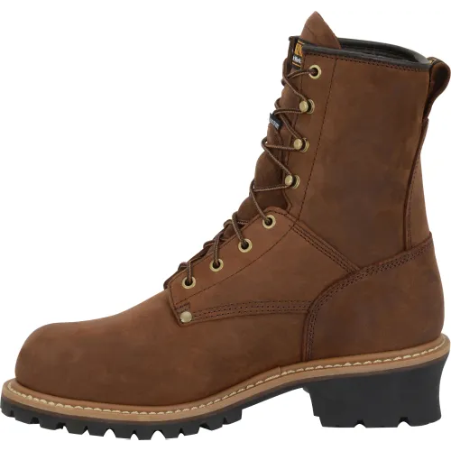 Carolina Men's Elm 8" Waterproof Insulated Logger Work Boot - Brown- CA4821