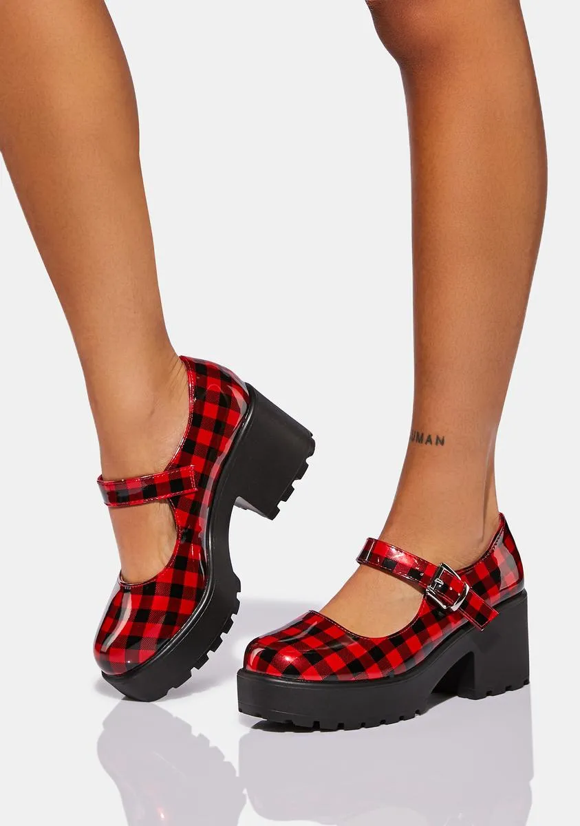 Cher Checkered Mary Janes