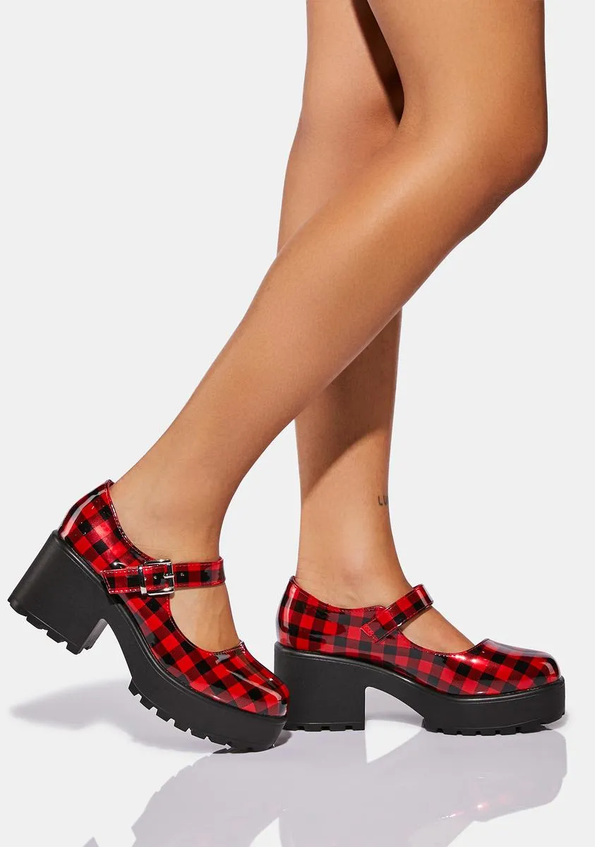 Cher Checkered Mary Janes