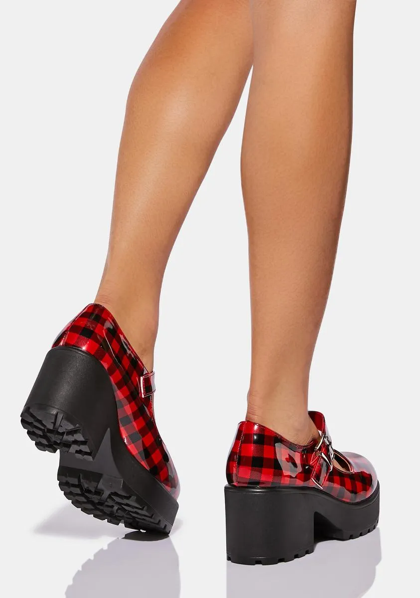 Cher Checkered Mary Janes