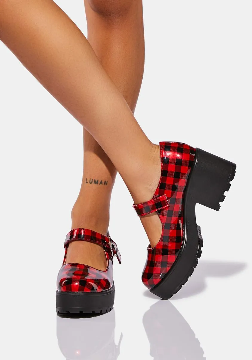Cher Checkered Mary Janes