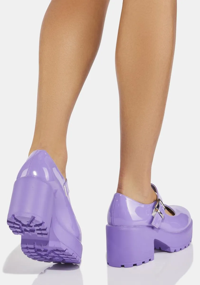 Dark Purple Tira Mary Janes
