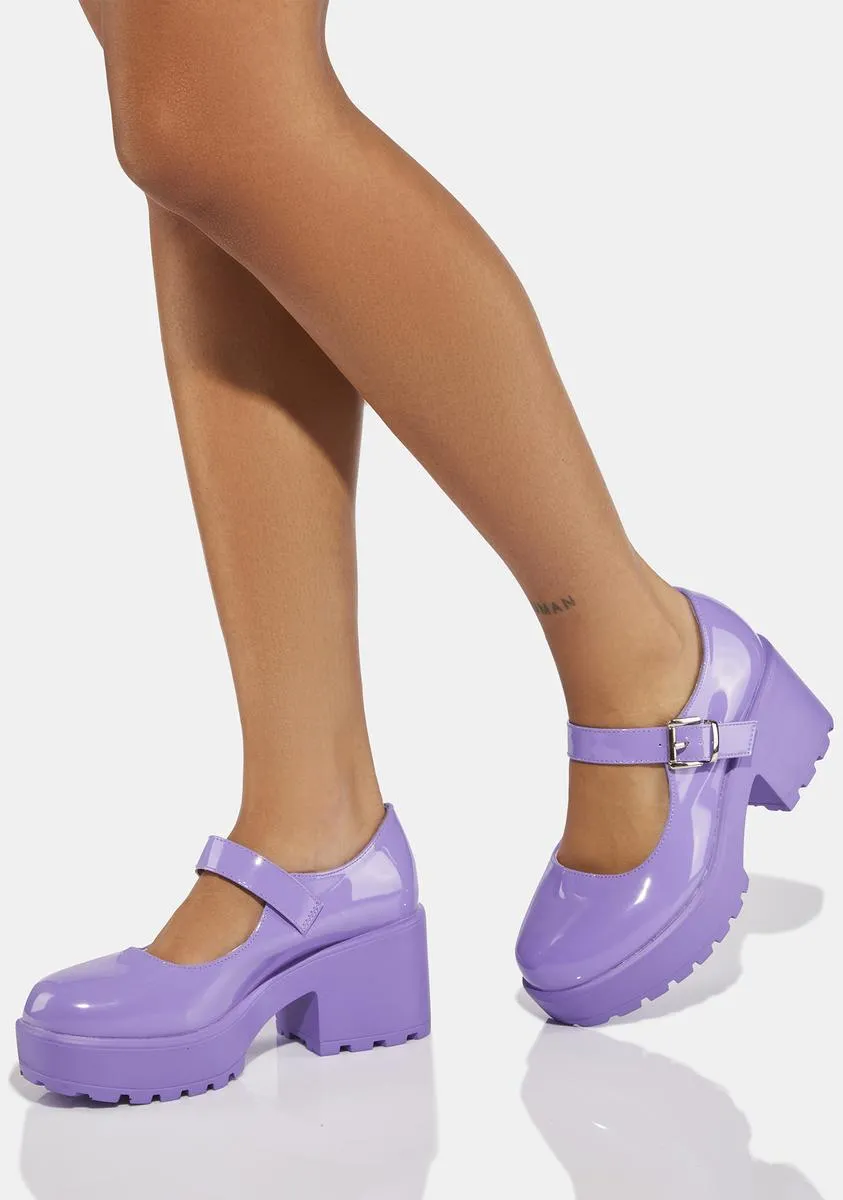 Dark Purple Tira Mary Janes