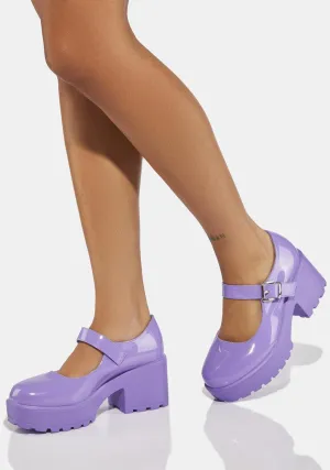 Dark Purple Tira Mary Janes