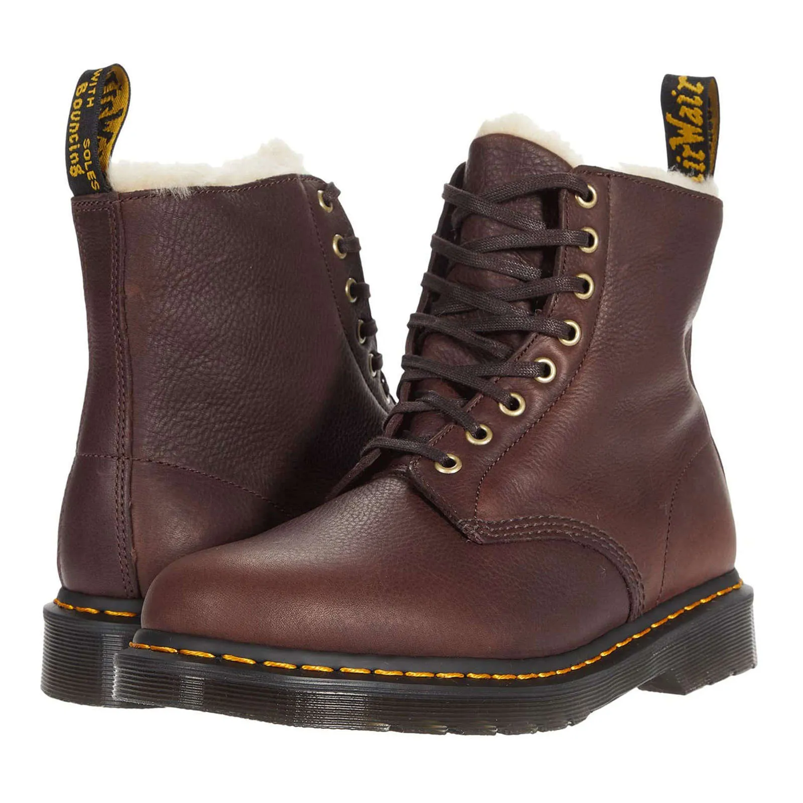 Dr. Martens 1460 Pascal Fur-lined Ambassador Leather Unisex Ankle Boots