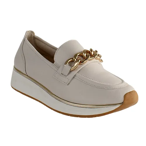 Marco Tozzi Wedge Loafers - 24734-42 - Cream/Gold