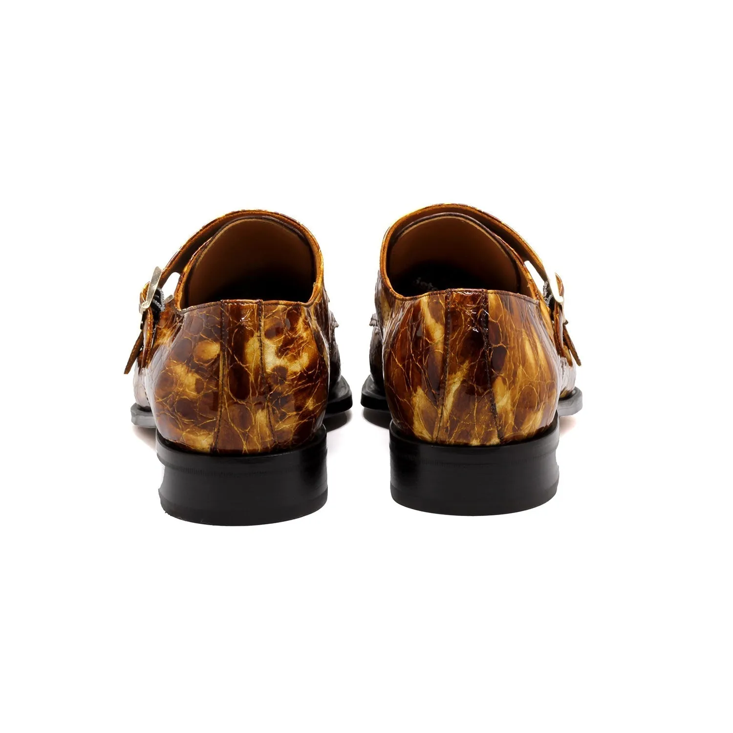Mister Sentis Men's Shoes Patent Leather Double Monk-Straps Loafers (MIS1165)
