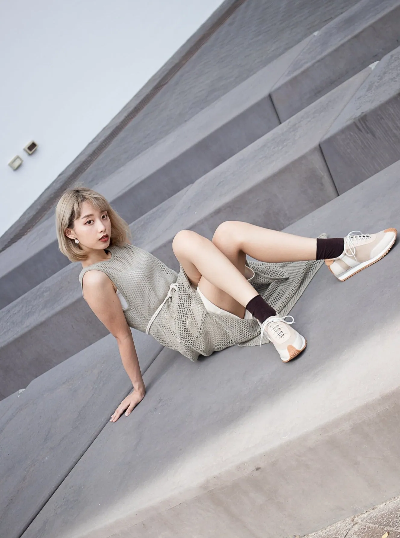 Mixed-Leather Sneakers