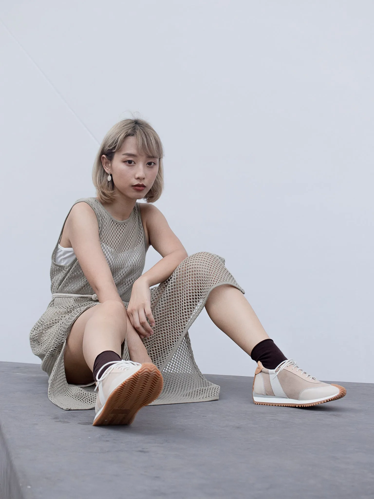 Mixed-Leather Sneakers
