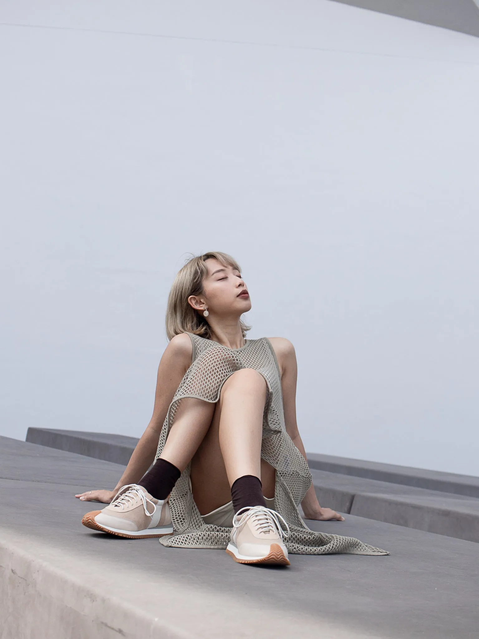 Mixed-Leather Sneakers
