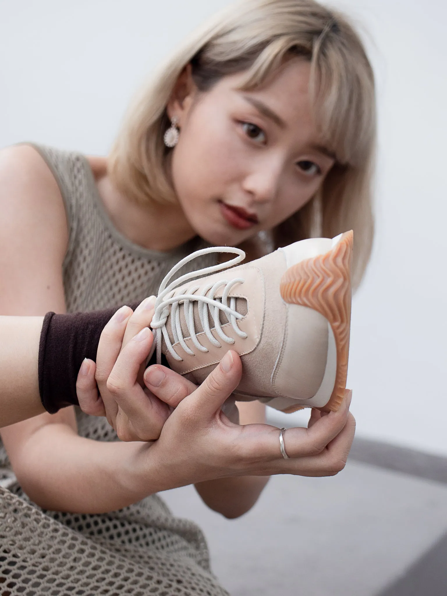 Mixed-Leather Sneakers