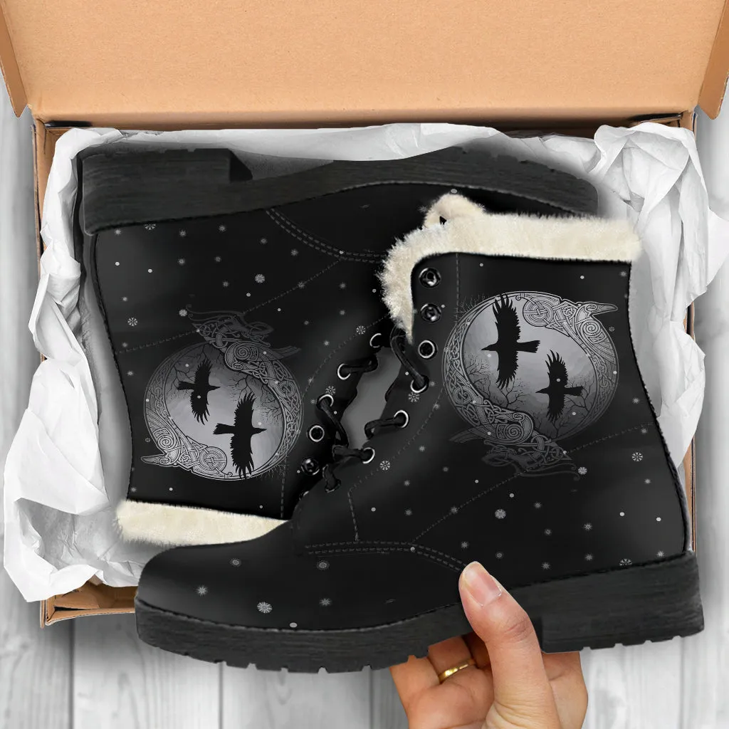 Odins Raven - Faux Fur Leather Boots