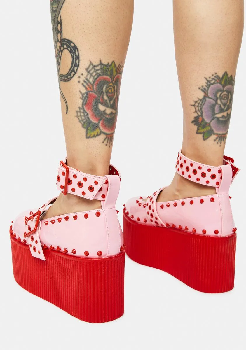 Pink Kaos Platform Mary Janes