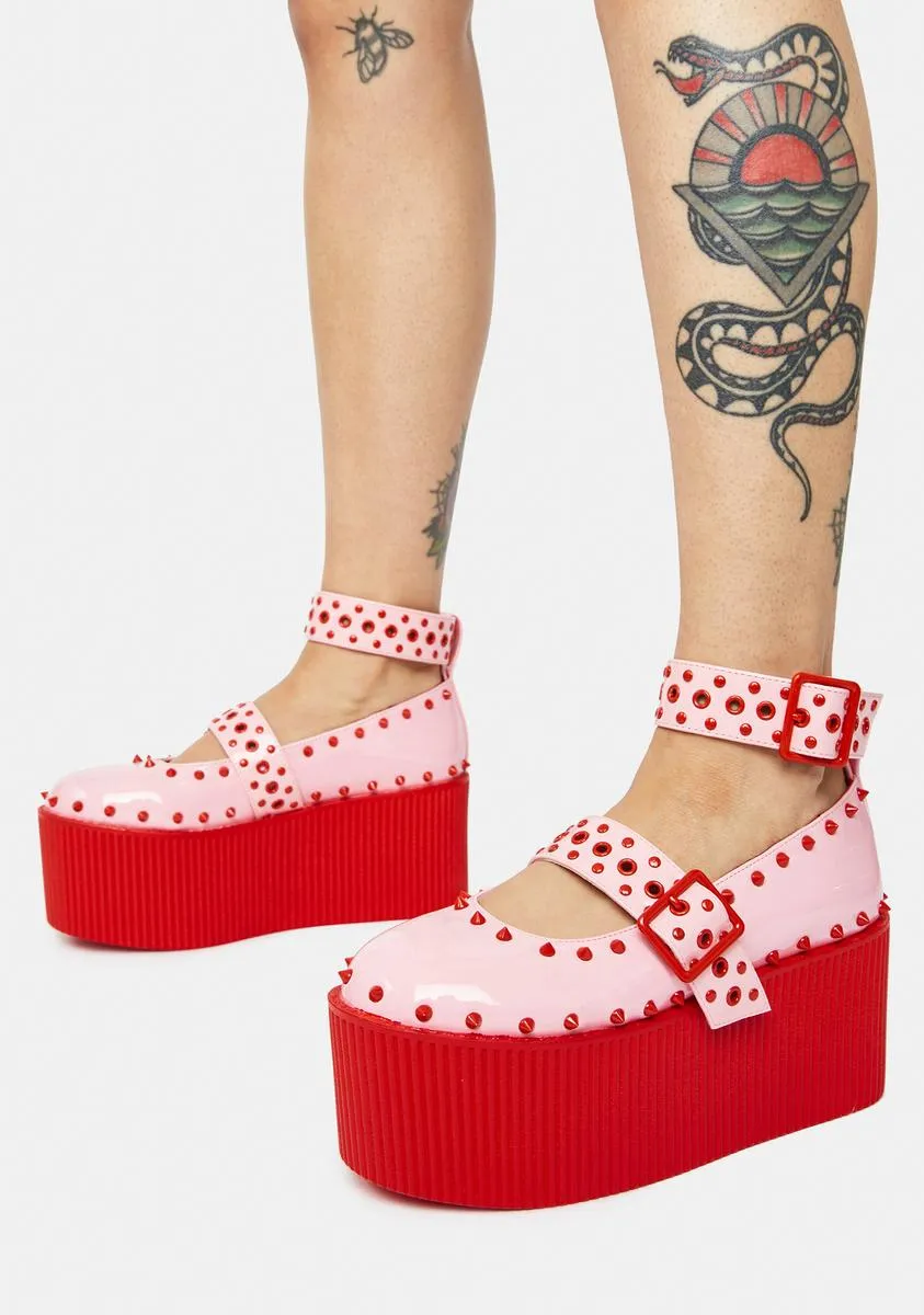 Pink Kaos Platform Mary Janes