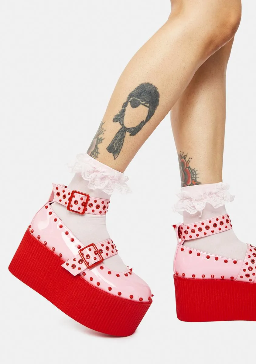 Pink Kaos Platform Mary Janes
