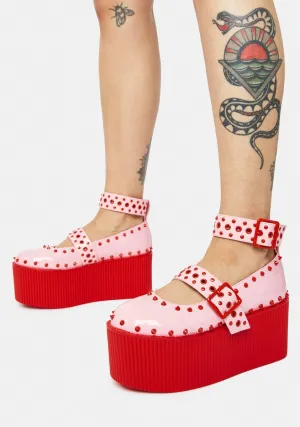 Pink Kaos Platform Mary Janes