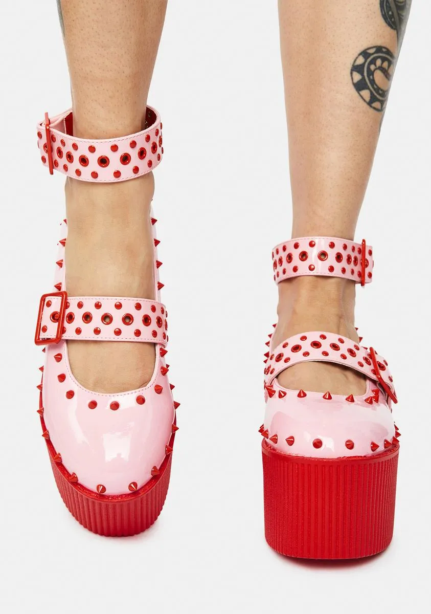 Pink Kaos Platform Mary Janes