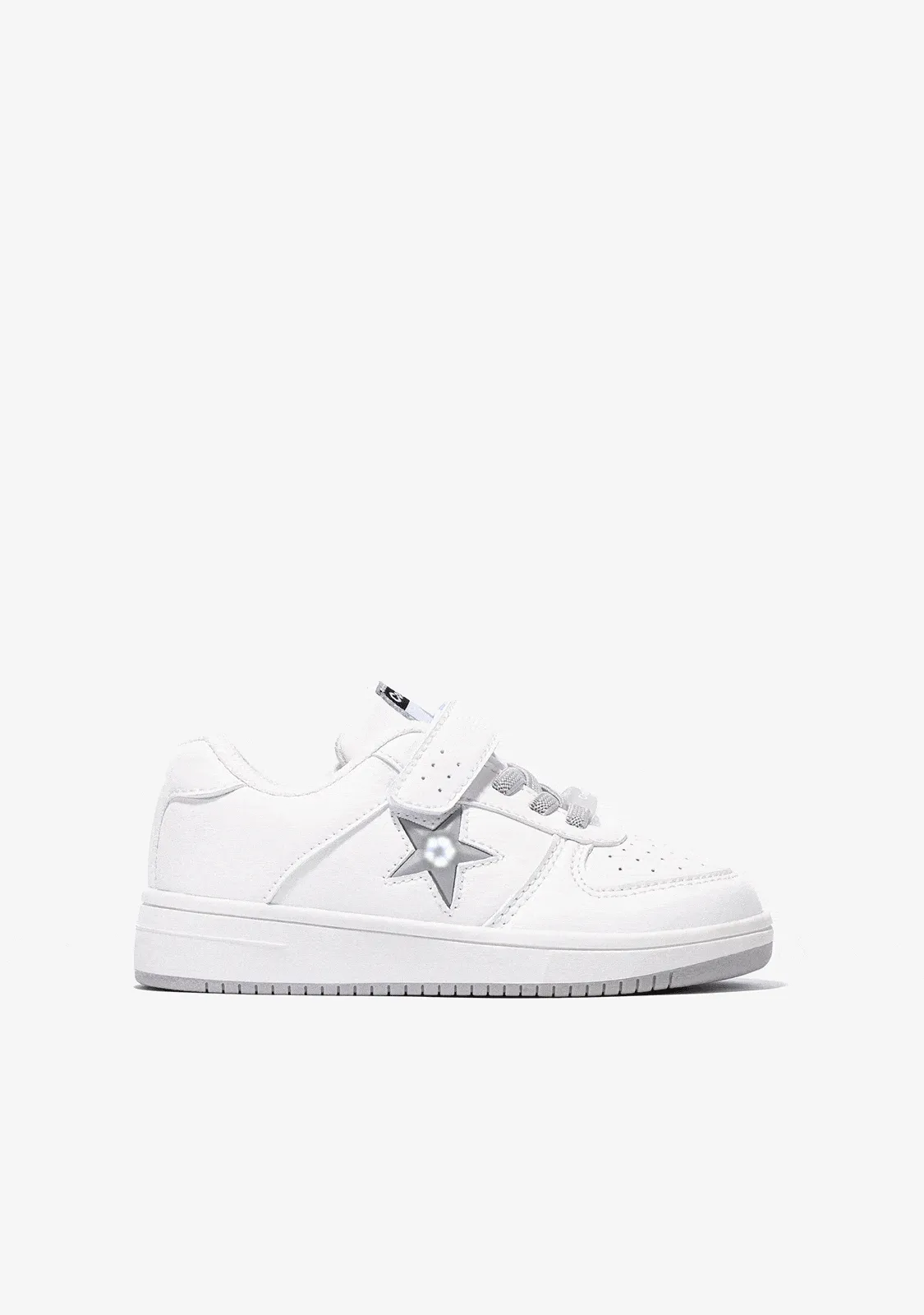Unisex White Star With Lights Sneakers