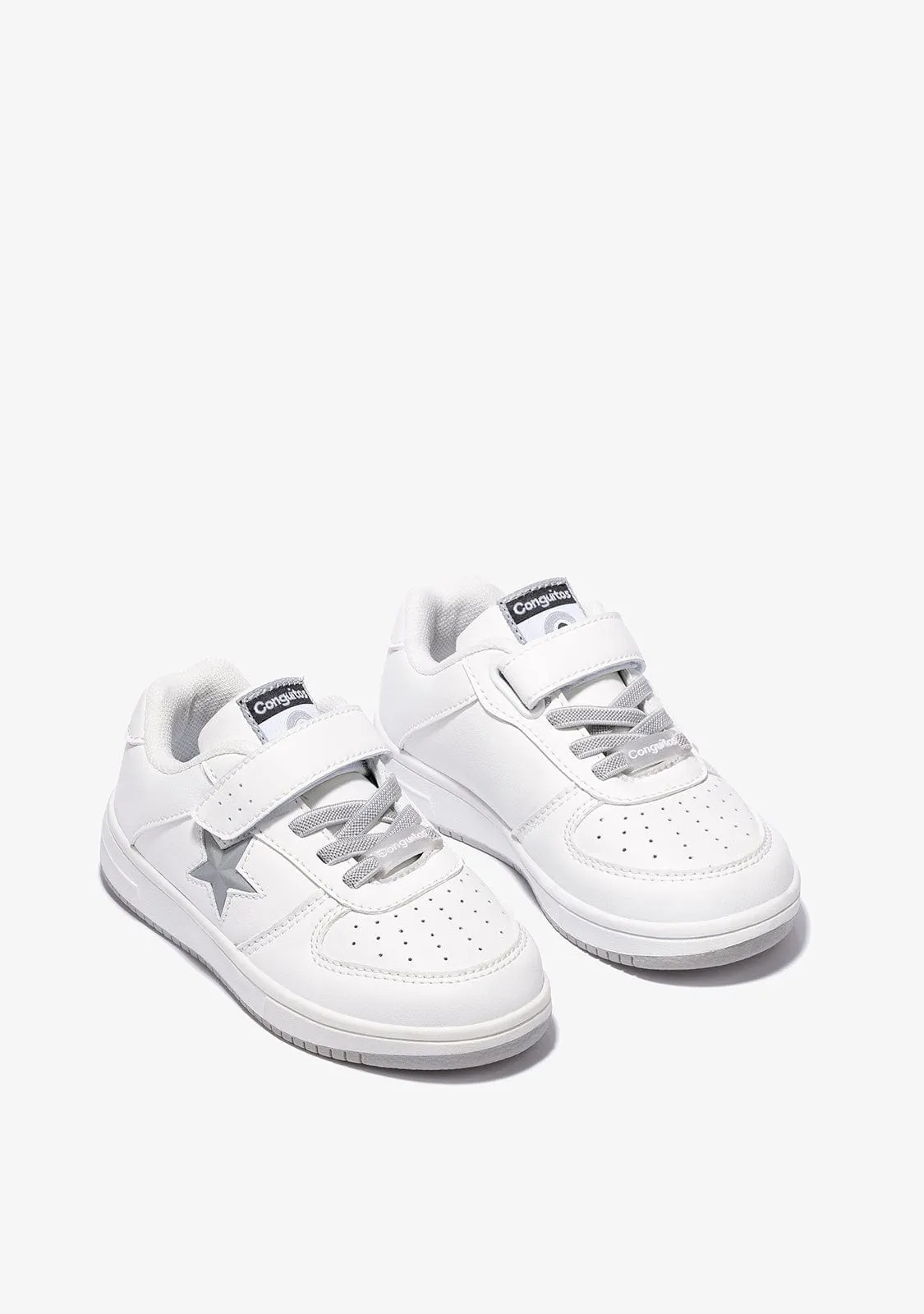 Unisex White Star With Lights Sneakers