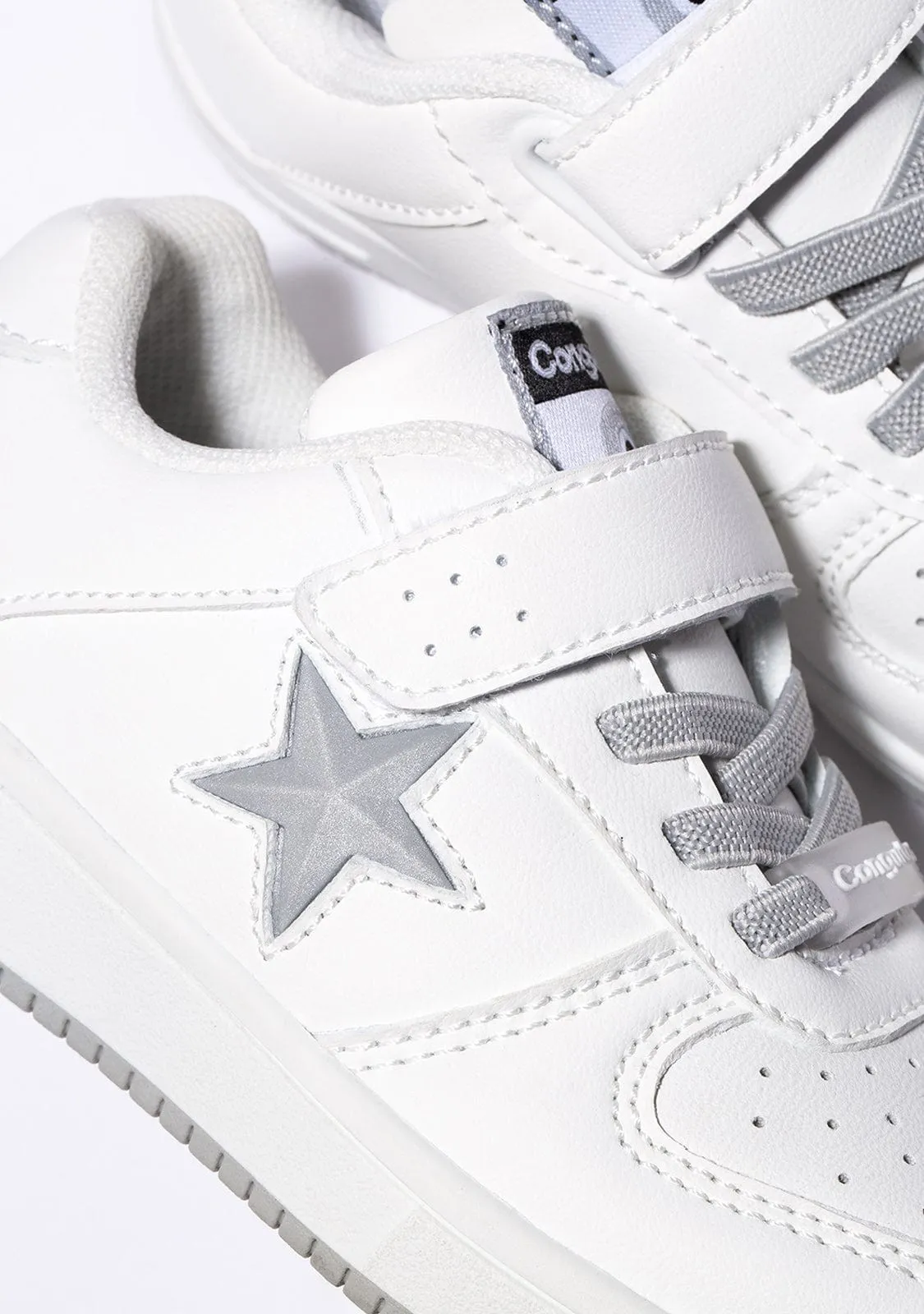 Unisex White Star With Lights Sneakers